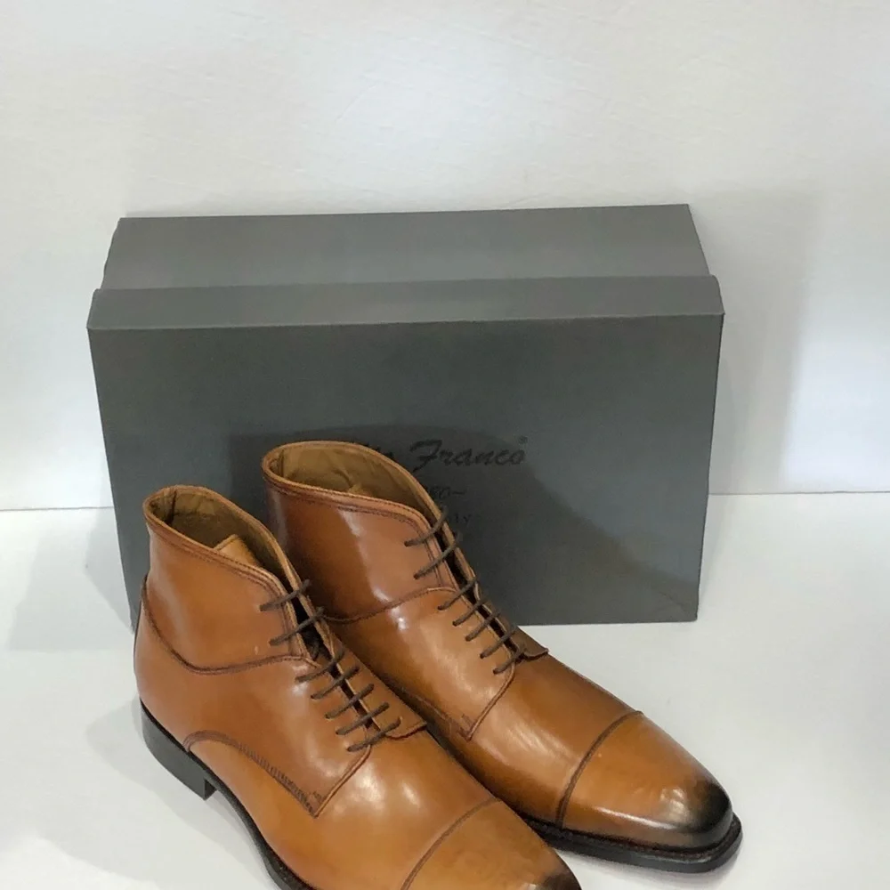 Emilio Franco ankle boot shoes point toe cognac